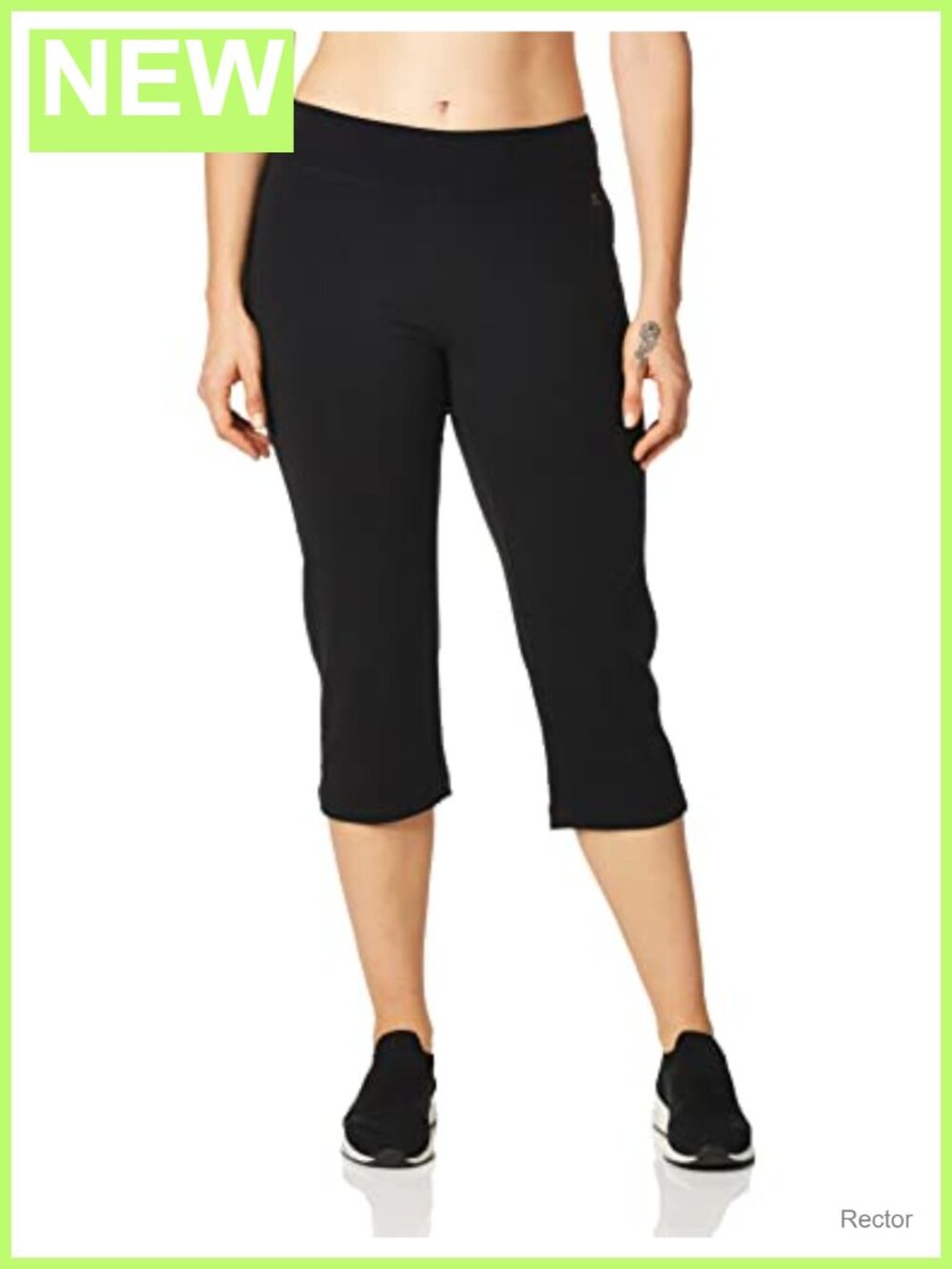 Danskin Women's Cotton Spandex Capri Leggings Mid Rise Athletic Yoga Pants